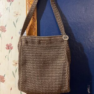 The Sak Tan Crochet Shoulder Bag